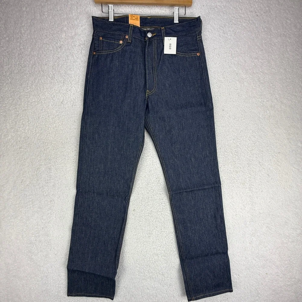 Levis 501 Original Fit Shrink-To-Fit Rigid Indigo Mens Jeans 30x34 005010000